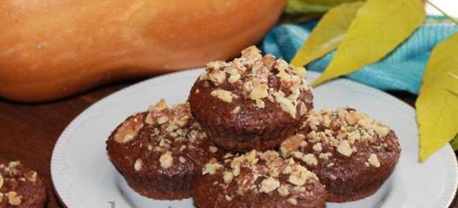 Кексы из тыквы с грецкими орехами и корицей