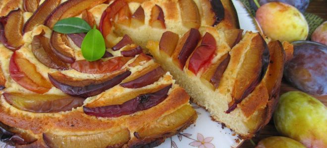 Пирог со сливами — вкусный рецепт в духовке