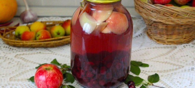 Компот из вишни и яблок на зиму